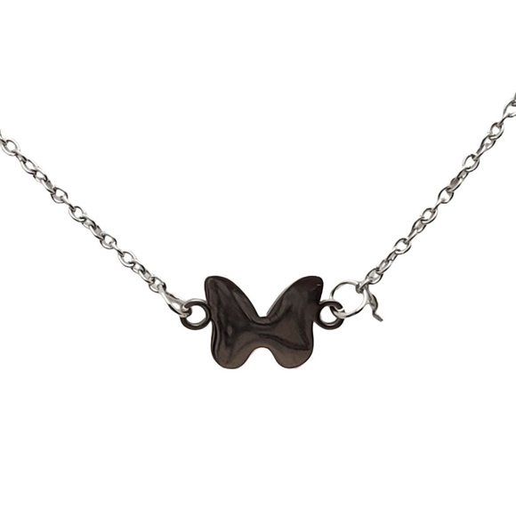 Mother Daughter Butterfly Duo Necklaces Silver Stainless Steel - Picture 5 of 8